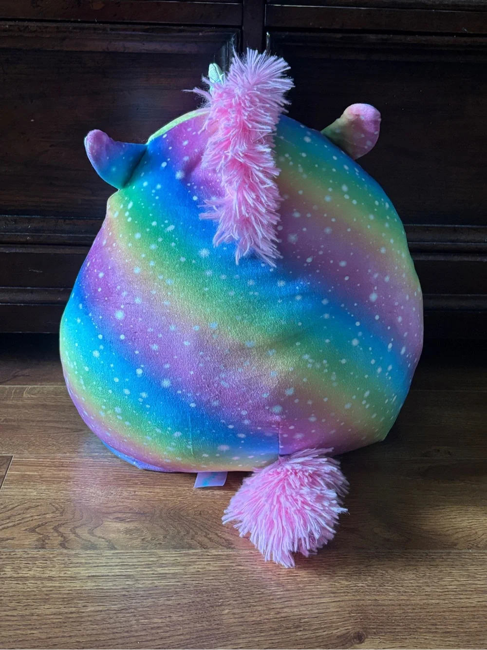Squishmallows Rainbow Unicorn Plush Pillow - blue, pink, green, purple, yellow